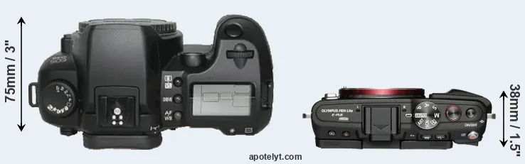Compare D30 versus E-PL6 top