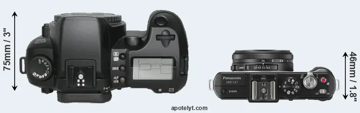 Compare D30 versus LX7 top