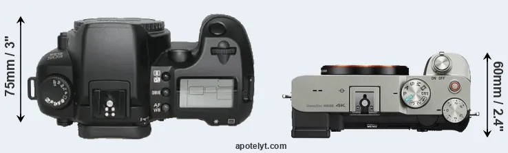 Compare D30 versus A7C top