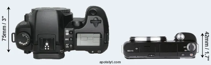 Compare D30 versus NEX-F3 top