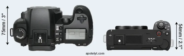 Compare D30 versus ZV-E1 top