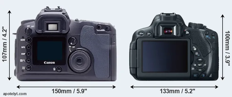 Comparison D60 or T4i rear