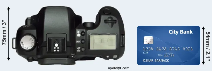 D60 versus credit card top view