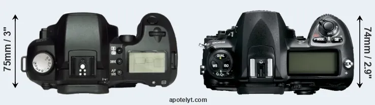 Compare D60 versus D200 top