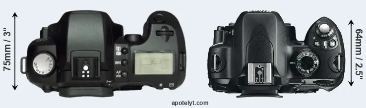 Compare Canon D60 versus Nikon D60 top