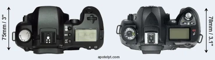Compare D60 versus D70 top