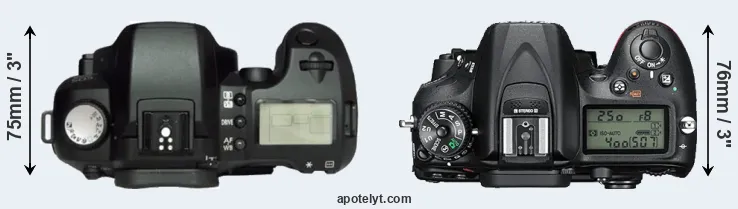Compare D60 versus D7200 top