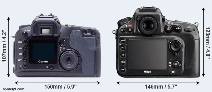 Comparison D60 or D800E rear