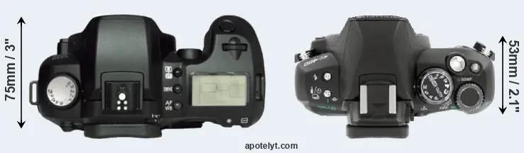 Compare D60 versus E-400 top