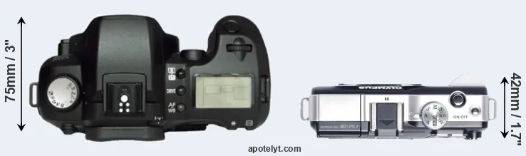 Compare D60 versus E-PL1 top