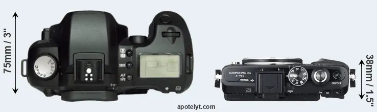 Compare D60 versus E-PL7 top