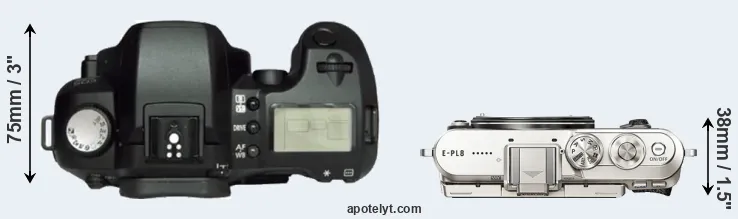 Compare D60 versus E-PL8 top