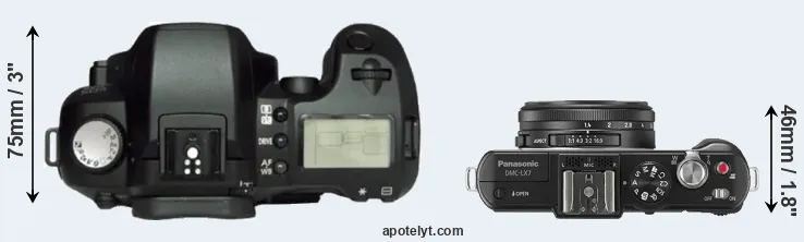 Compare D60 versus LX7 top