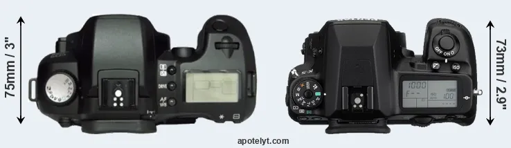 Compare D60 versus K-5 top