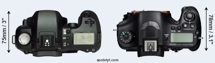 Compare D60 versus A99 top