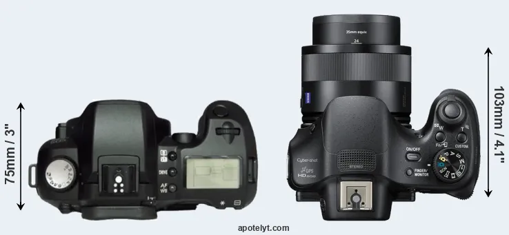 Compare D60 versus HX400V top