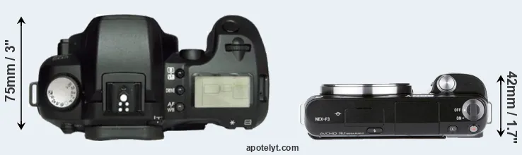 Compare D60 versus NEX-F3 top