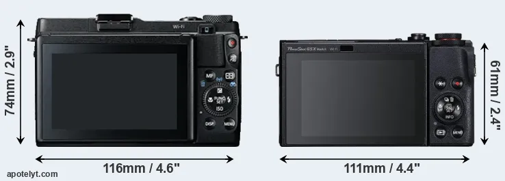 Comparison G1X Mark II or G5X Mark II rear