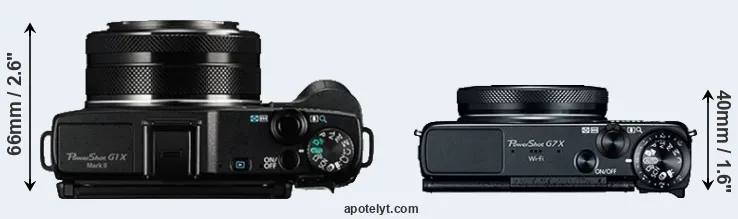 Compare G1X Mark II versus G7X top