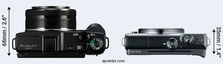Compare G1X Mark II versus M100 top