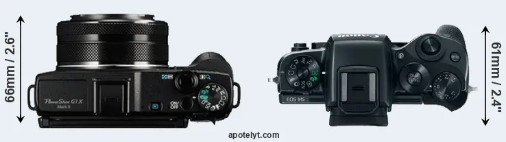Compare G1X Mark II versus M5 top