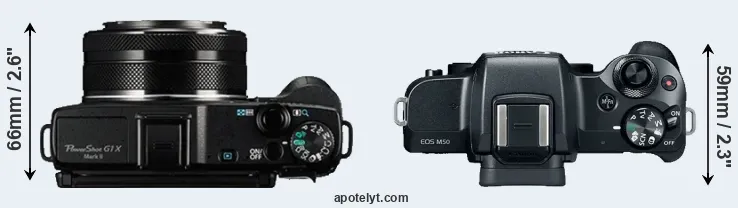 Compare G1X Mark II versus M50 top