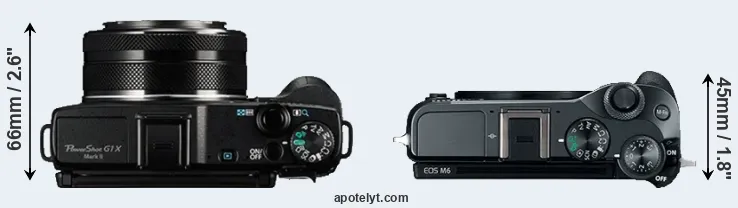 Compare G1X Mark II versus M6 top