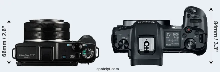 Compare G1X Mark II versus Canon R top