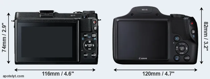 Comparison G1X Mark II or SX530 rear