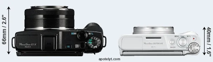 Compare G1X Mark II versus SX730 top