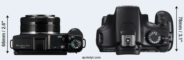 Compare G1X Mark II versus T3 top