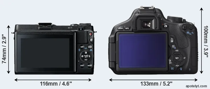 Comparison G1X Mark II or T3i rear