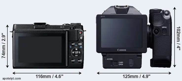 Comparison G1X Mark II or XC10 rear