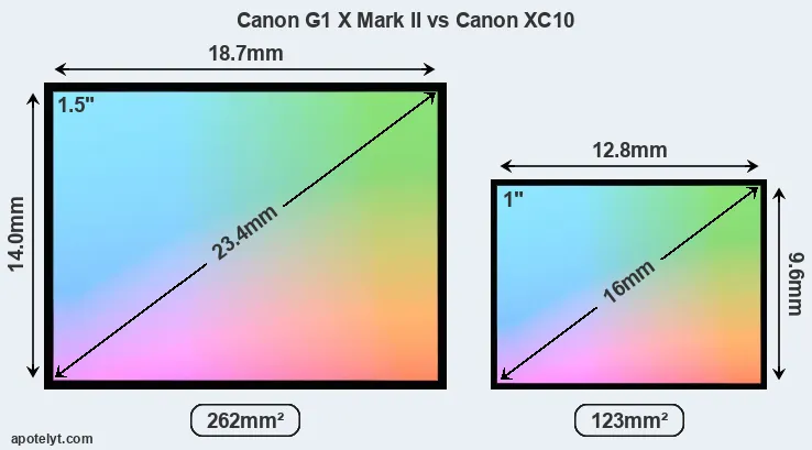 Canon G1 X Mark II and Canon XC10 sensor measures