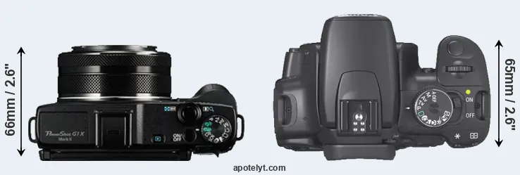 Compare G1X Mark II versus XTi top