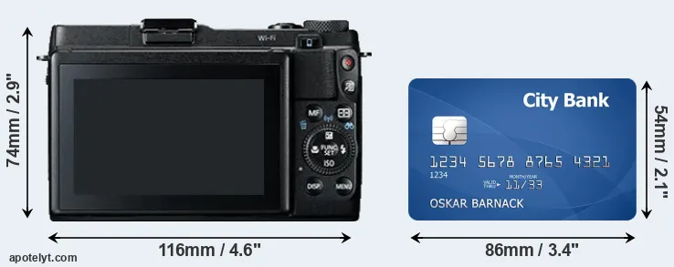 G1X Mark II and credit card rear side