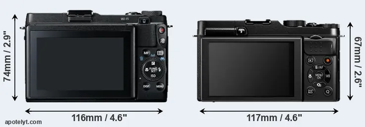 Comparison G1X Mark II or X-A1 rear
