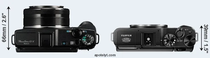 Compare G1X Mark II versus X-A1 top
