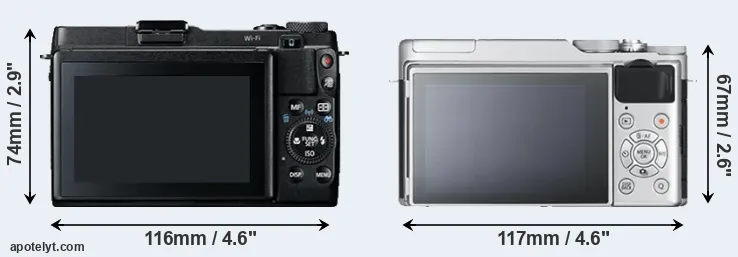 Comparison G1X Mark II or X-A10 rear