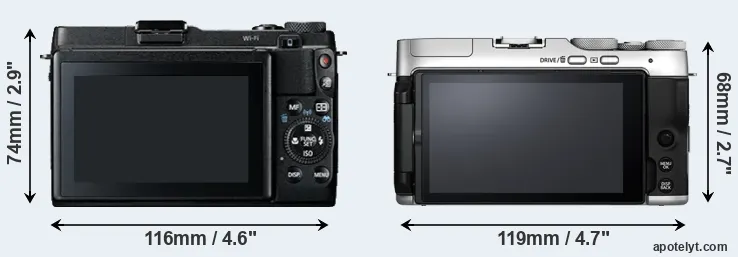 Comparison G1X Mark II or X-A7 rear