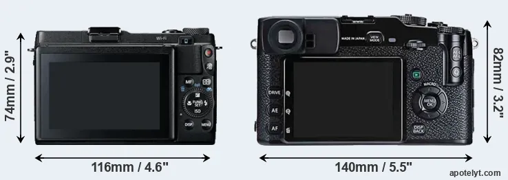 Comparison G1X Mark II or X-Pro1 rear