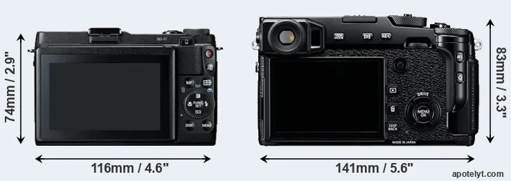 Comparison G1X Mark II or X-Pro2 rear