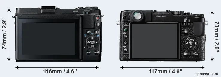 Comparison G1X Mark II or X10 rear