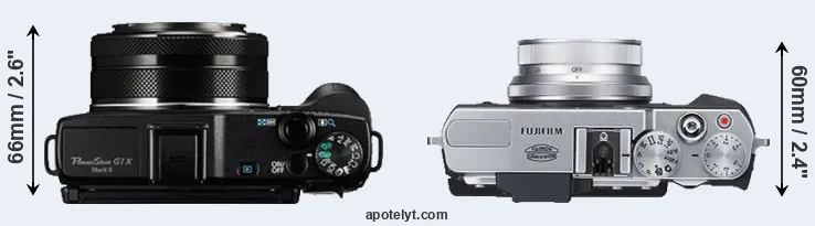 Compare G1X Mark II versus X30 top