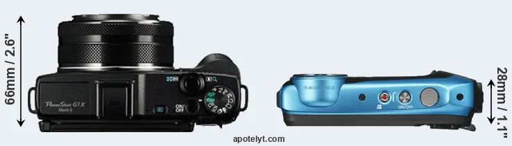 Compare G1X Mark II versus XP130 top