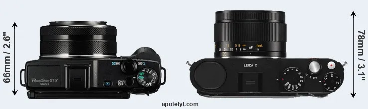 Compare G1X Mark II versus X Typ 113 top