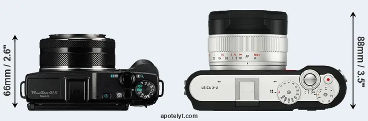 Compare G1X Mark II versus X-U Typ 113 top