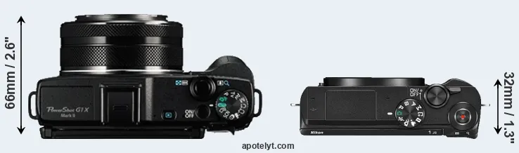 Compare G1X Mark II versus J5 top
