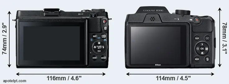 Comparison G1X Mark II or B500 rear