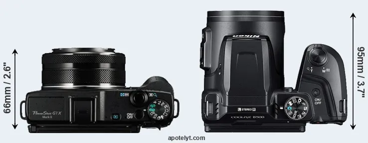 Compare G1X Mark II versus B500 top